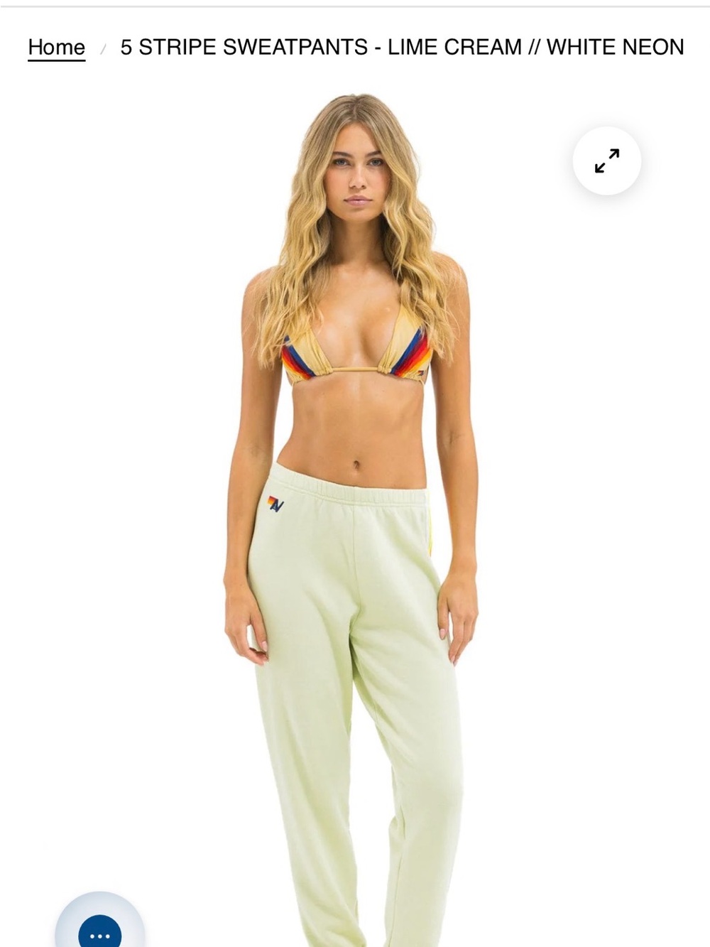 NWT Aviator Nation 5-Stripe Lime Sweatpants - Size Medium